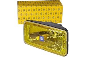 HELLA Halogen Reflektor dalekosiężny - Comet 550 - 12V - prostokątny - ryflowana szyba rozpraszająca reflektora - żółty - z prawej/z lewej - 1FD 005 700-431