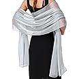 Jeffdad Women Shawls Scarf Soft Fashion Silky Satin Shawls for Bridal Bridesmaid Wedding Evening Party Formal Ball Scarves