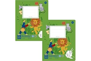 Formati Rechenheft R.2 Quart 20 Blatt kariert, 2 Stück, aus 100% Recyclingpapier, durchdachte Lineatur für schöne Zahlen