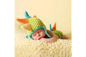 Neugeborenes Baby Foto Kostüm, Ruspela Gestrickte Foto Prop Neugeborenen Stricken Kostüm Dinosaurier Hut Shorts Set Bild Prop für Infant Kleinkind Zubehör