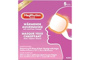 Meg Rhythm - Maschera per occhi a vapore, auto-riscaldata, senza profumo, per rilassamento e affaticamento degli occhi, confezione da 5