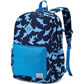 VASCHY Toddler Backpack 4-6 Years Water Resistant For Preschool,Sharks | Children's School Backpack with Chest Zipper, Side P