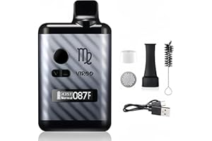 KINZON Vaporizzatore per erbe secche Virgo, camera di riscaldamento in ceramica, display OLED e controllo della temperatura (grigio)