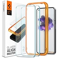 Spigen AlignMaster Skärmskydd kompatibel med Nothing Phone (1), 2 Stycken, met sjabloon voor installatie, kristallklart, 9H h
