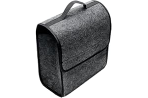 iTimo Sac de rangement multifonction pour coffre de voiture, pliable, en feutre doux, gris, 30 × 15 × 28 cm