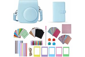 TONYLAIJIANTAO Sofortbildkamera Mini 11/12 Zubehör Kompatibel mit Fujifilm Instax Filmkamera, Inklusive Tasche/Album/Filter/Filmrahmen/Randaufkleber. (Blau)