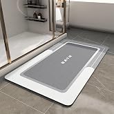 NetMarkt Banyo Paspası - Kaymaz S&uuml;per Emici Lekeye Dayanıklı Hızlı Kuruyan İnce Banyo Halısı - K&uuml;vet Vanity İ&ccedil;in Zemin Paspas