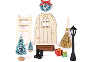 KIIWAH Kit Porta dell Elfo Gnomo di Natale, 11pcs Accessori Elfo Casetta delle Bambole di Natale per Bambini Regalo di Natale, Decorazioni Casa di Natale
