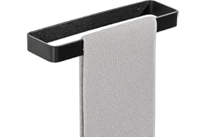 SAYAYO Toalleros de Baño Sin Taladro 30cm Toallero Adhesivo Baño Toallero Negro Colgador Toalla Baño Adhesivo para Baño y Cocina, EGYS24030-300-3M-B