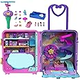 Polly Pocket Pollyville, Resort Roll Away Playset with Rolling Wheels, 5 Play Areas, 4 Polly Pocket Dolls, 1 Polly Pocket Vehicle, 30 Toy Accessories, Toys for Ages 4 and Up, HKV43