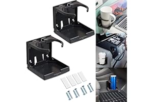 WDEC 2 Pcs Adjustable Folding Cup Drink Holder with Screws, Adjustable Automotive Cup Holders for Car Truck Boat Van, Universal Adjustable Folding Cup Drink Holder Car Home