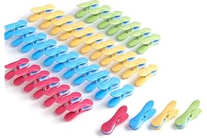 culiclean Mollette per Bucato – 40 Pezzi – Design Soft Clip – Mollette Panni Resistenti – Antisegno per Bucato – Colori Assortiti – blu-giallo-verde-rosa