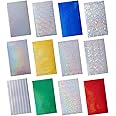 FINGERINSPIRE 24 Sheets 8x4 Inch Fishing Lure Holographic Fish Scale Sticker - Adhesive Luminous Tape for Lure Making, Metal Baits, DIY Craft Fishing Tackle