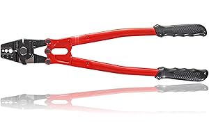 Drahtseile24 Alicates de compresión 2 en 1 y tijeras de cable de alambre, alicates de prensado de cuerda de alambre, crimpadora de hasta 4 mm de grosor