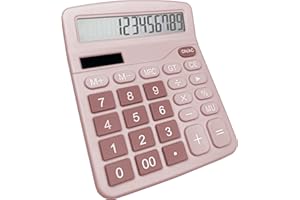 Newaner Calculadora,Calculadora Oficina con Pantalla LCD Grande de 12 Dígitos, Función Estándar Calculadora Basica para Oficina, Hogar y Escuela, Calculadora Financiera con Botones Grandes, Rosa