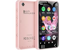HIFI WALKER G7 MP3 Player with Camera and Speaker, 4 Inch Touchscreen Android 13 MP3 Player, Bluetooth WiFi Music Player with Spotify, 2000 mAh, Speaker, Expandable Storage up to 128 GB - Pink