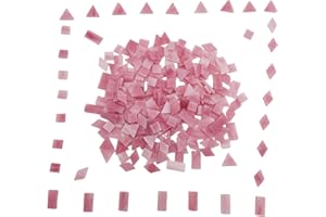BTMIEY Piastrelle per mosaico in vetro colorato, 4 forme, quadrate+diamante+triangolo+rettangolo, 220 pezzi per mosaico in vetro colorato, per artigianato artistico fatto a mano e decorazione della casa