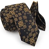 Milleniva Motif Desenli Siyah Gold Kravat & Mendil