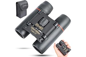 DINSONG Jumelles HD pour enfants, 30 x 60, cadeau pour garçons et filles, jumelles compactes, pliables, pour observation des oiseaux, randonnée, camping et exploration (noir)