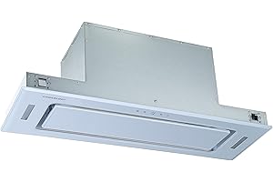 Cookology BUGL900WH/A+ Energy A+ Rated Built-in White Glass 90cm Integrated Canopy Cooker Hood
