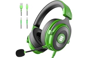 EKSA E900 Pro Casque Gamer Xbox One, Casque Gaming avec Port USB et 3,5 mm, Casque PS4 avec Son Surround 7.1, Casque PC avec Microphone Antibruit et Lumière LED, Casque Audio pour PS4 PC Xbox