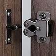Keenkee 8 PCS Cabinet Latch Double Roller Catch Hardware for Cupboard Closet Cabinet Door Latches and Catches, Black Nickel