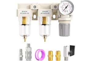 TAILONZ PNEUMATIC 3 en 1 filtre à air régulateur de pression Piggyback, filtre pour compresseur d'air avec manomètre AF2000+AF2000+AR2000
