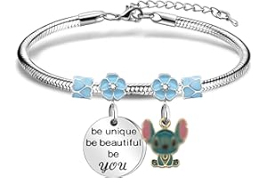 bifriend Inspiration Bracelet For Women Girls,Encouragement Words ''Be Unique Be Beautiful Be You''Silver Pendant Bracelet For Daughter Sisters Friends