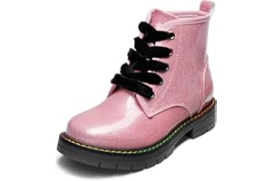 DREAM PAIRS KIDS Stivaletti Stringati per Bambina Moda Stivali con Zip Bambina Stivaletti per Feste e Uso Quotidiano,Size