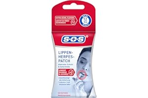 ‎SOS SOS Lippen Herpes Patch | Lippenherpes Bläschen | diskrete Herpes Pflaster: fast unsichtbar + bis 8h Schutz | Brennen & Juckreiz lindern 30 Patches