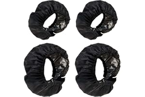 JCTRRJ 4 Stück Kinderwagen Reifen überzieher,Kinderwagen Zubehör, Kinderwagen Rad überzieher für Kinderwagen Radabdeckung,Staubdicht Kinderwagen Zubehör wasserdichte Radschutzhülle(Schwarz).