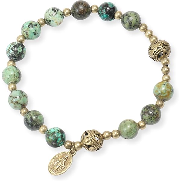 Nazareth Store Braccialetto Cristiano Con Croce E Perline Di Cristallo Verde - Gioiello Religioso Elastico Per Uomo, Donna E Ragazza