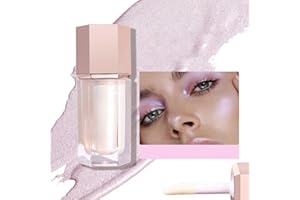 WEIXINBUY Liquid Highlighter Makeup Long Lasting Shimmer, Liquid Luminizer Brightening Moisturizing Waterproof, Smooth Highlighter Stick Easy to Apply with Cushion Applicator Natural Glow For Face Body (1#)