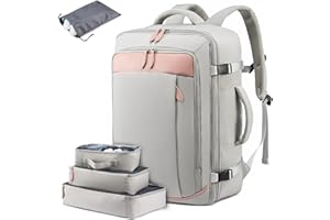 LOVEVOOK Sac à Dos Cabine Grand 42L, Sac Voyage Cabine Expansible, Bagage à Main, Sacs à Dos pour Ordinateur portable 15.6,17 Pouces Imperméable, Sac à Dos Femme Homme pour Affaires Travail