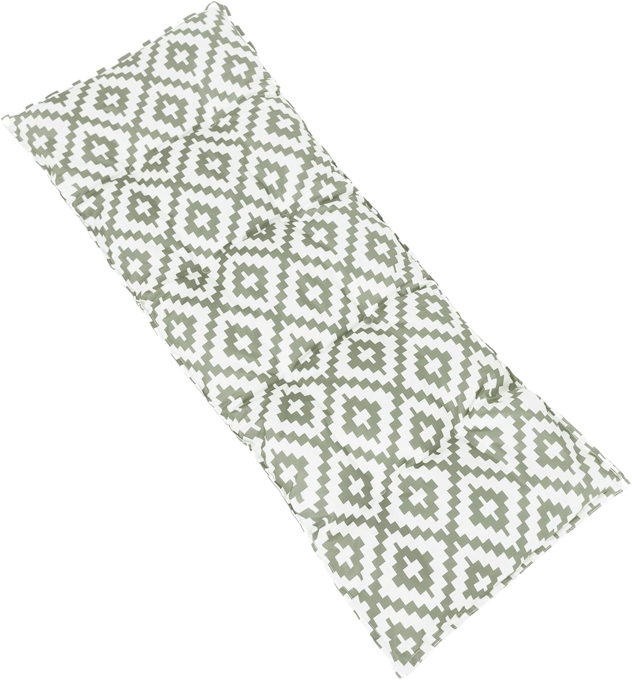 OHS 2 Seater Garden Bench Cushion Geometric Print Bench Seat Pad, Super Soft Comfortable Waterproof Outdoor Seat Cushions For Patio Furniture or Dining, Sage-110x40cm