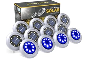 ZFITEI Solar Lights Outdoor Garden,12 Pack Waterproof Solar Ground Lights for Lawn Pathway Yard Landscape Walkway(Blue White)