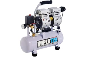 ‎IMPLOTEX IMPLOTEX 480W Silent Flüsterkompressor Druckluftkompressor nur 48dB leise ölfrei flüster Kompressor Compressor (480W 9 Liter ohne Zubehör)