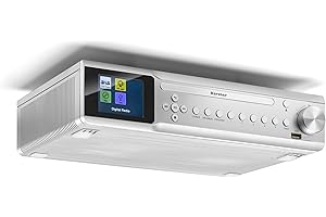 Karcher RA 2060D-S - Unterbau-Küchenradio mit CD-Player, DAB+ / UKW-Radio, Unterbauradio mit Bluetooth, Digitalradio mit Wecker, Farbdisplay, USB-Anschluss, 30 Senderspeicher, inkl. Fernbedienung