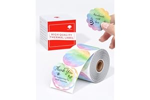 MEMOKING Etykiety do drukarek M110, okrągłe etykiety Rainbow kompatybilne z urządzeniami M110, M120, M220, M221, M200 Labeller Blutooth, średnica 50 mm (1,96''), 140 etykiet/rolka