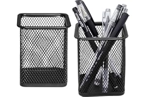 DARUITE Organizer na długopisy, 2 sztuki, organizer na biurko, pojemnik na długopisy, pojemnik na długopisy, organizer biurowy dla dzieci, do biura, sali lekcyjnej, czarny