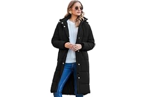Zeagoo Damen Langer Wintermäntel Warmer Jacke Outdoorjacke Mit Kapuze Steppmantel Winter Mantel Parka Winterjacke