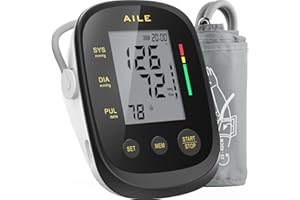 AILE Blutdruck Messgerät für den Heimgebrauch,Oberarm-blood pressure monitor,vollautomatisches Blutdruckmessgerät große Manschette(22-42cm)2 * 99 Speicher,Einfach zu bedienen