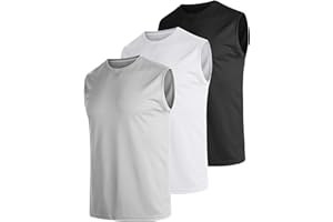 UEEKO Ärmellos Tank Top Herren 3er 5er Pack Tanktop Sport Shirt Schnelltrocknend Atmungsaktiv Funktion Running ärmelloses Shirt Herren