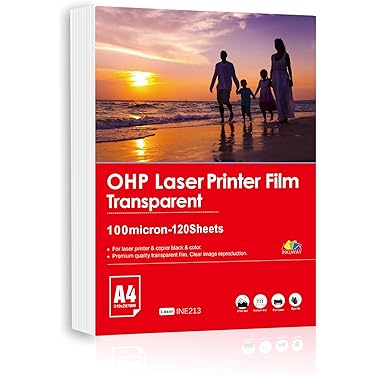 PPD 50 x A4 vellen Inkjet PREMIUM OHP - Transparante Overhead Film met Nieuwe Microporeuze Coating voor Sneldrogende en Full Colour Prints PPD-34-50