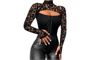 GENERIC QHDDP Frauen Langarm-Shirts Slim Lace Cold Shoulder Sexy T Shirt Casual Layer Tee Tops