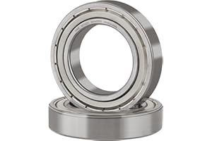 XiKe 2 unid. 6010ZZ Rodamiento de Bolas 50x80x16mm Acero cromado y Pre-lubricado, 6010-2Z Rodamientos rígidos de bolas con Doble junta metálica.