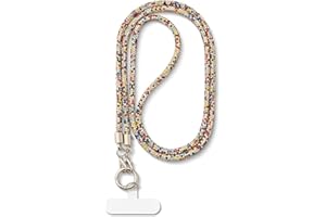 AOKSUNOVA Cadena para teléfono móvil, multicolor, brillante, cordón largo, cadena para teléfono móvil universal para colgar