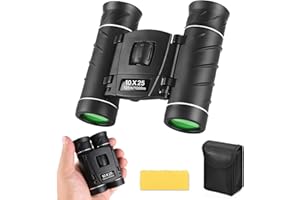 Flintronic 10 x 25 Prismaticos para Adultos y Niños, Prismaticos Compactos, prismáticos de Largo Alcance, prismáticos Plegables, Ligeros, para Observación de Aves, Teatro y Conciertos, Caza
