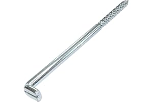 AERZETIX - C48193 - Lot de 10 - Crochet en forme de L Ø7x150mm - vis à bois fileté - gond à talon à visser - gond à visser piton équerre