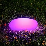 Solarlampen für Außen,OxyLED 1 Stück 2000 mAh RGB Oval Solar Gartenleuchte IP67 Wasserdicht Solar Gartendeko für Garten Patio